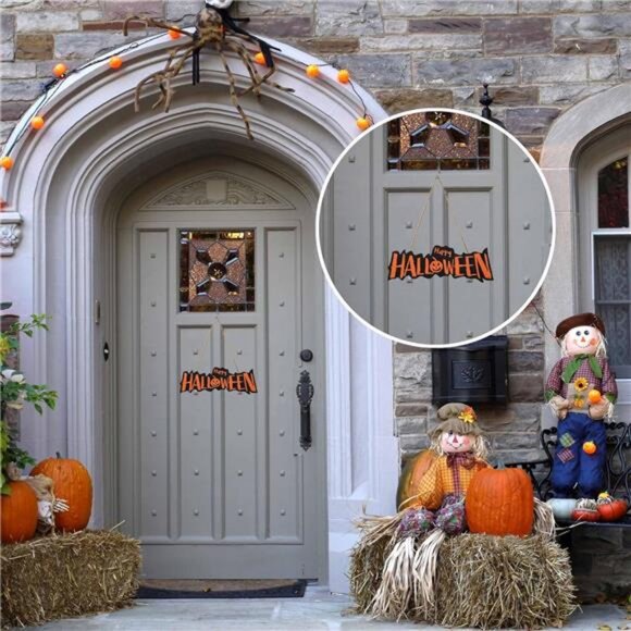 Happy Halloween Door Welcome Sign Small Door Hanging Sign, Pumpkin Halloween - Picture 5 of 8